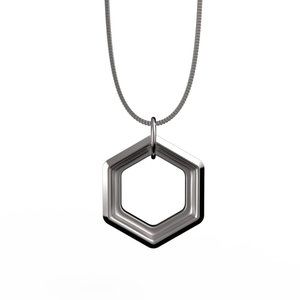 Positive Vibes Necklace - Silver Metal - NEW - Positive Molecules are Hexagon